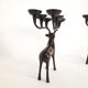 Pair of deer candle holders, bronzed brass