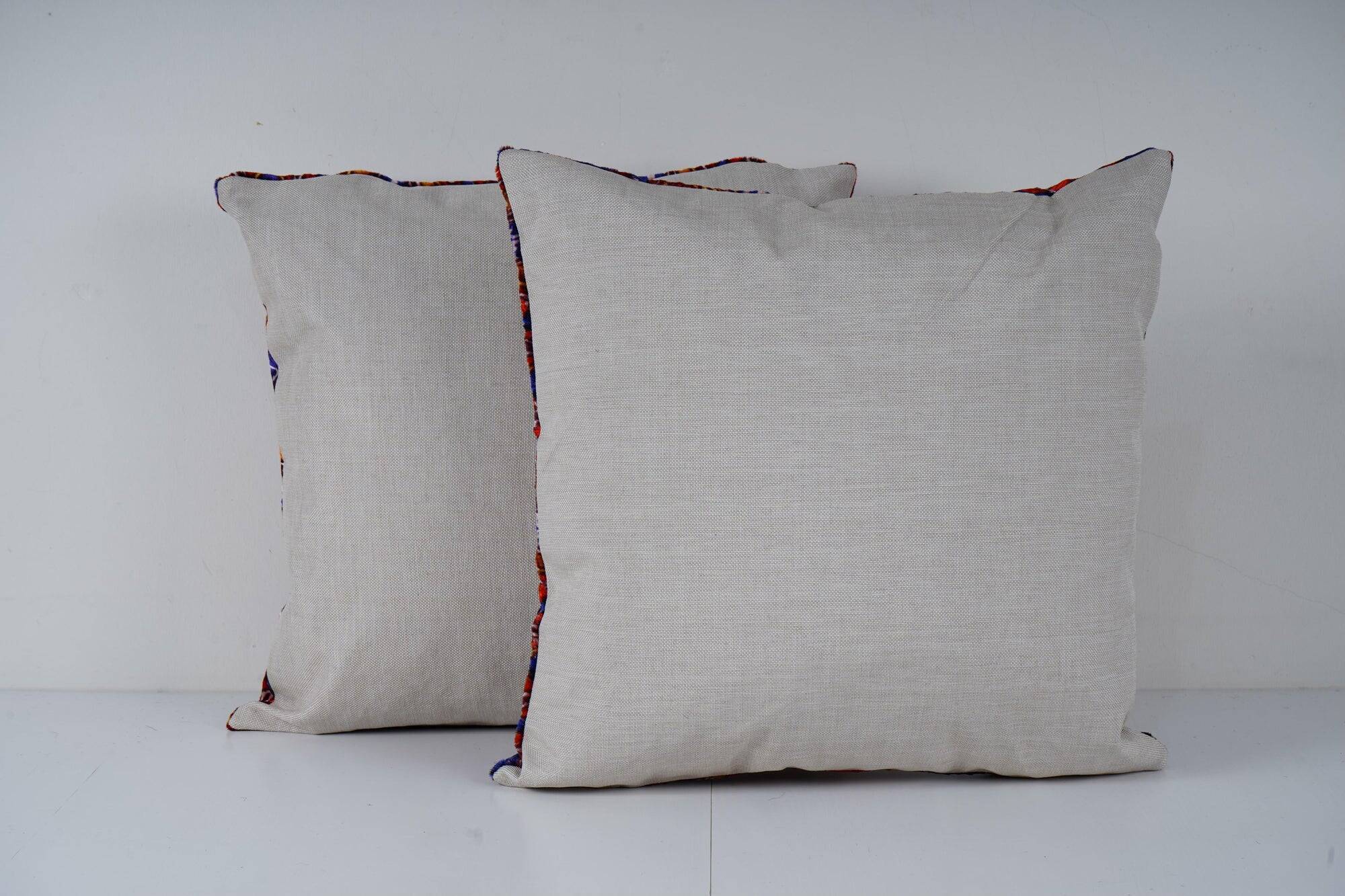 Set of 2 vintage velvet cushion covers 51x51 cm