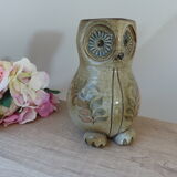 Vase chouette zoomorphe en grès vintage