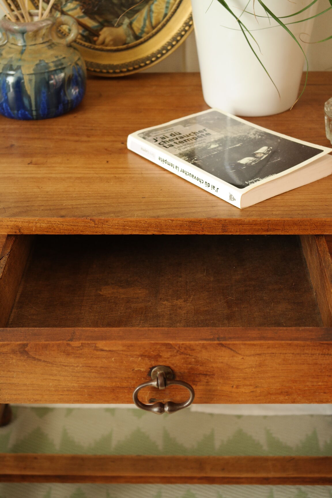 Antique walnut side table