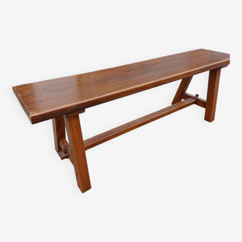 Solid wood bench