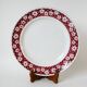Large round dish saint amand outlines burgundy flowers 1950