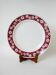 Large round dish saint amand outlines burgundy flowers 1950