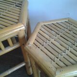 Table trundle rattan bamboo vintage