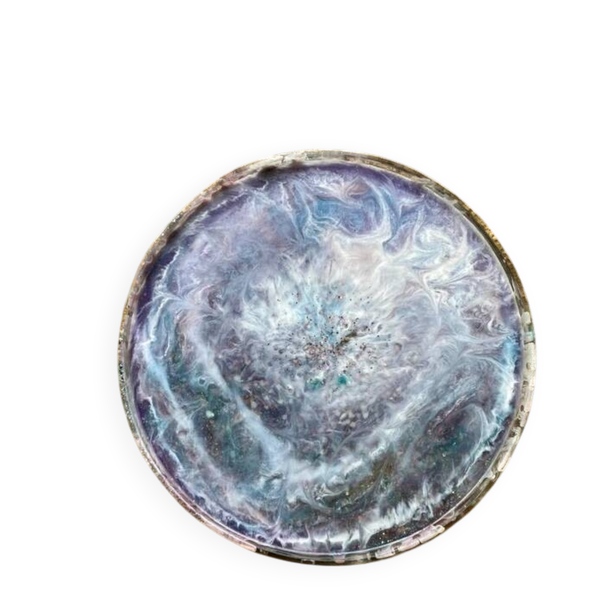 Vintage resin glitter plate