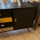 Commode buffet année 60 cuir et bois