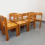 Set of 8 vintage Scandinavian chairs by Ilmari Tapiovaara for Asko in pine