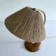 Vintage Scandinavian Lamp, Wood Brass Sisal