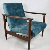 GFM-142 Chair in Blue Chameleon Velvet by Edmund Homa, 1970s