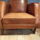 Paire de fauteuils cuir