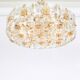 Golden brass and crystal chandelier, Sciolari design by Palwa, Germany, 1970s.