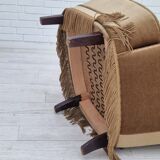 1960s, Danish high back armchair, original upholstery, green velour