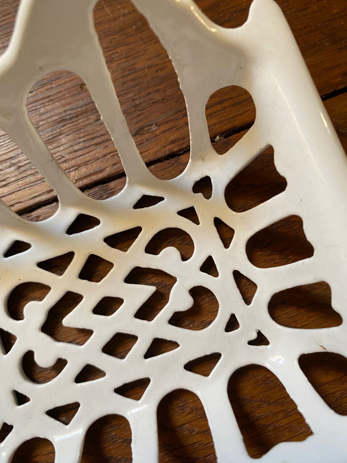 White cast iron soap holder