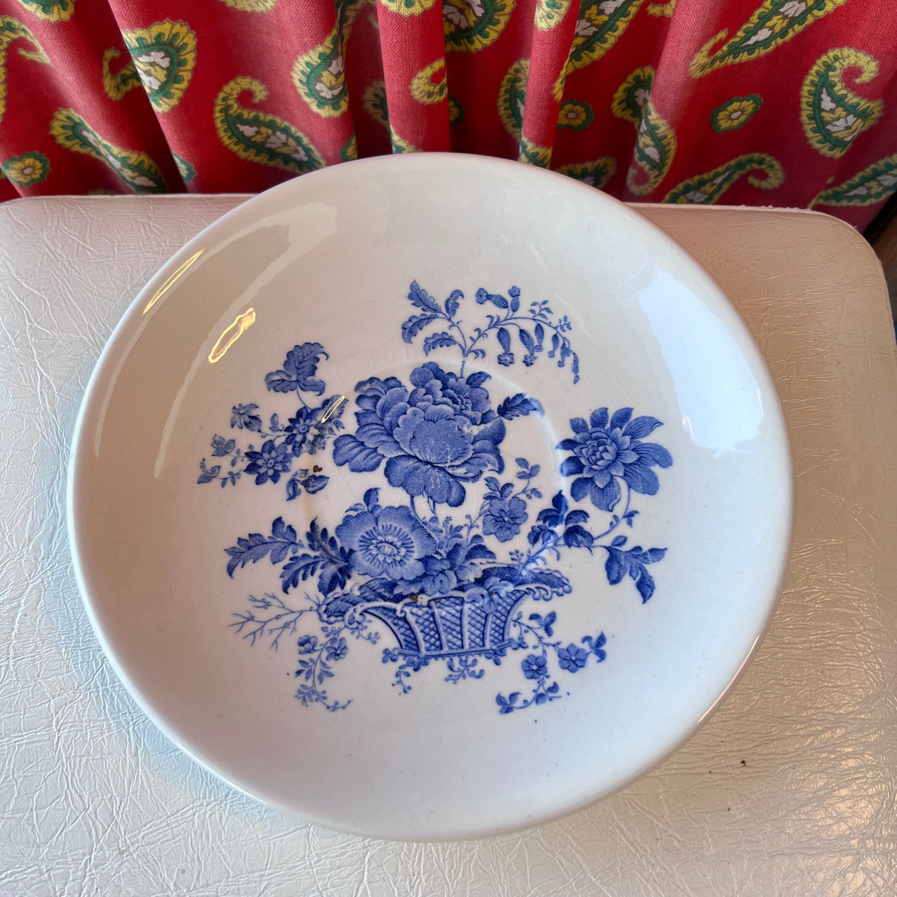 Tea cup and sub-cup English dishes blue flowers