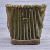 1960s, Danish relax armchair, original condition, green furniture velour.