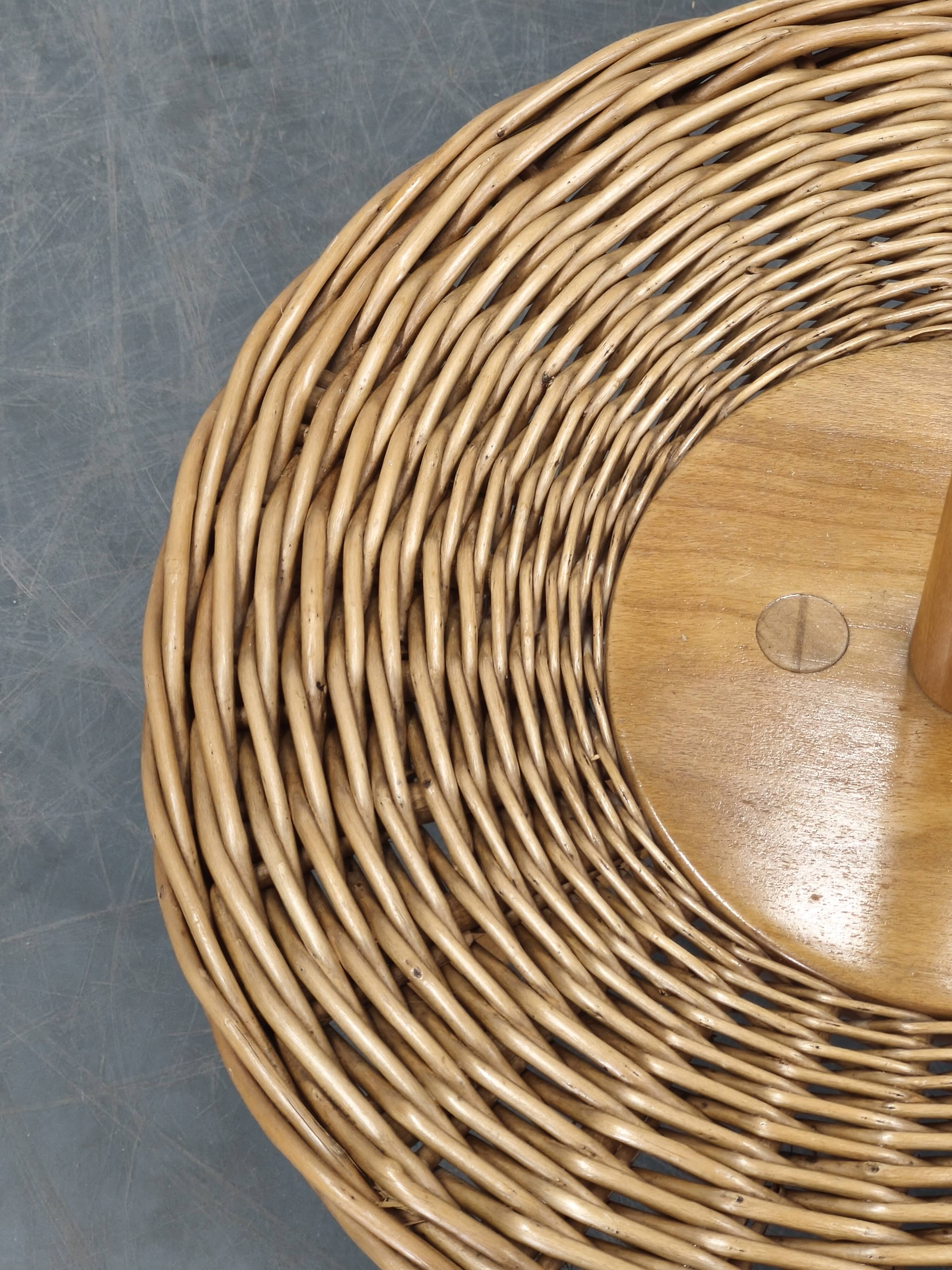 Jan Kalous ULUV Rattan Floor Lamp, Czechoslovakia 1960s