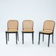 3 chaises Hoffmann Prague 811 en cannage d'après Thonet