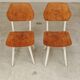 Paire de chaises ex Tchécoslovaquie TON Thonet Blanche et bois ciré