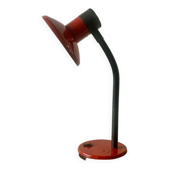 Vintage red and black metal desk lamp