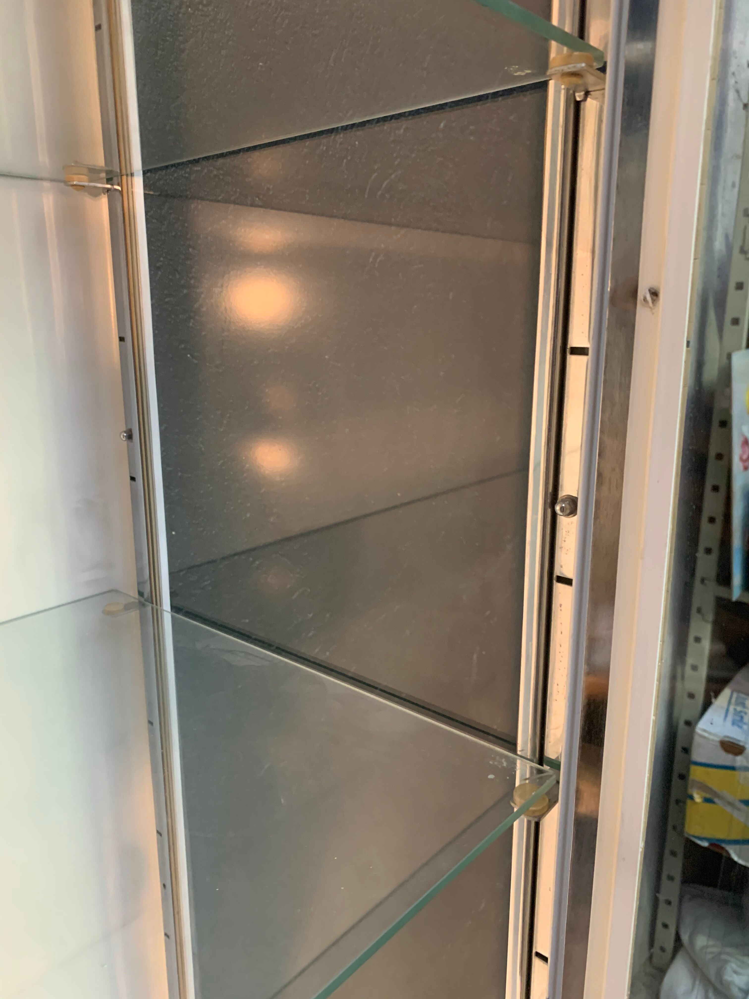 White enamelled metal design showcase. Period 1960