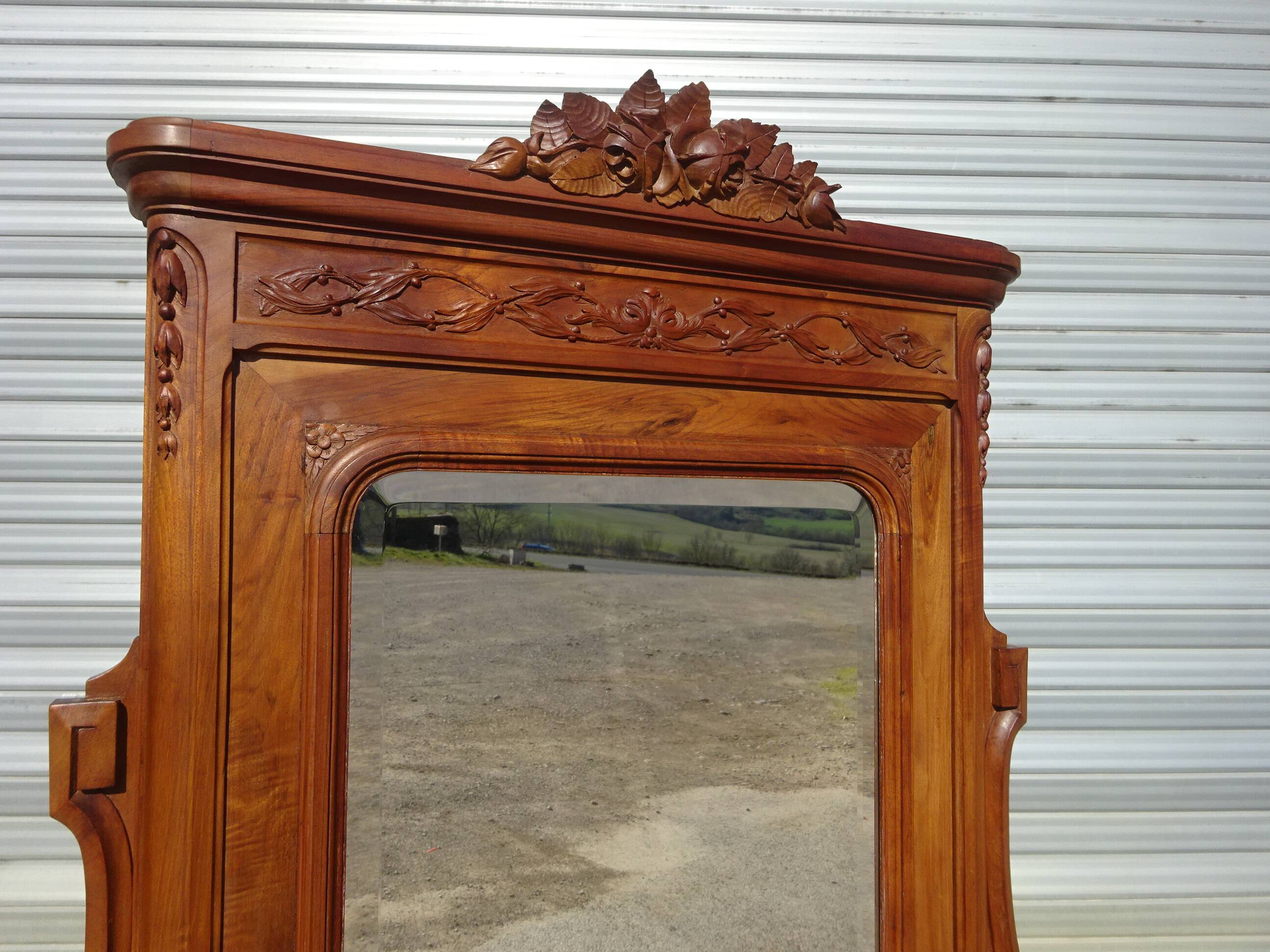 Antique walnut dressing table, Louis XVI style