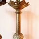 Pair of large Empire solid brass candlesticks – 78 cm