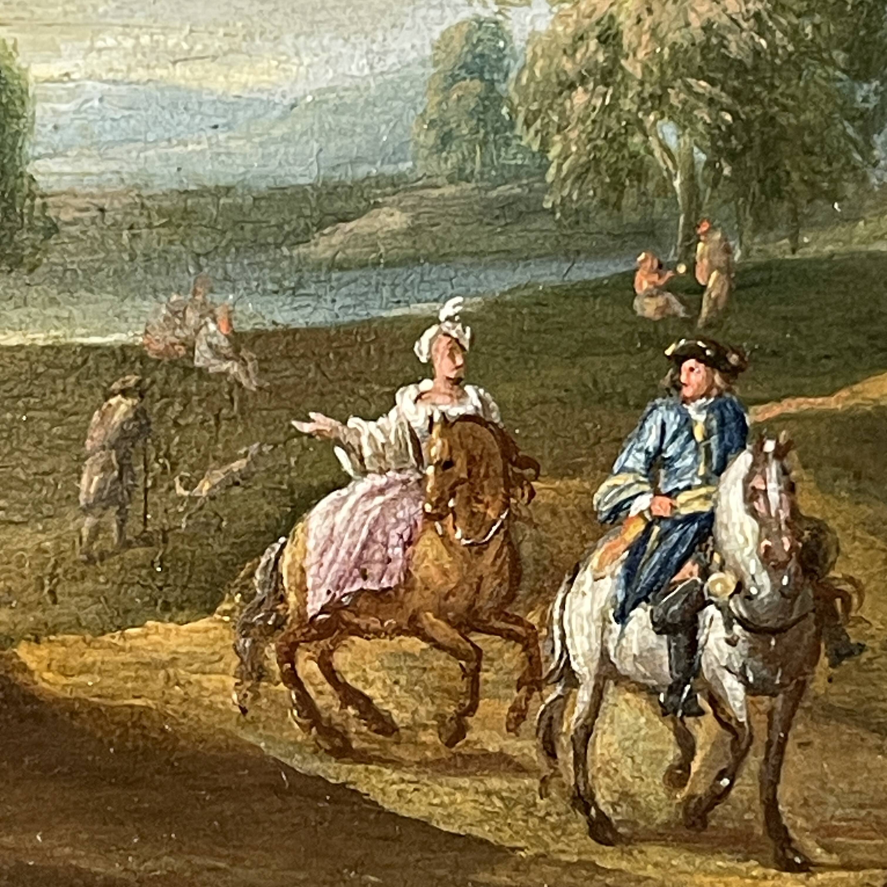 Pair of small paintings, Entourage of Jan Peeter Verdussen, oil on panel, 18th century