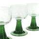 Set of 10 Vintage Roemer Wine Glasses Green Ribbed Foot