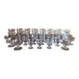 Art deco part of service of glasses and carafes 37 pieces circa 1940