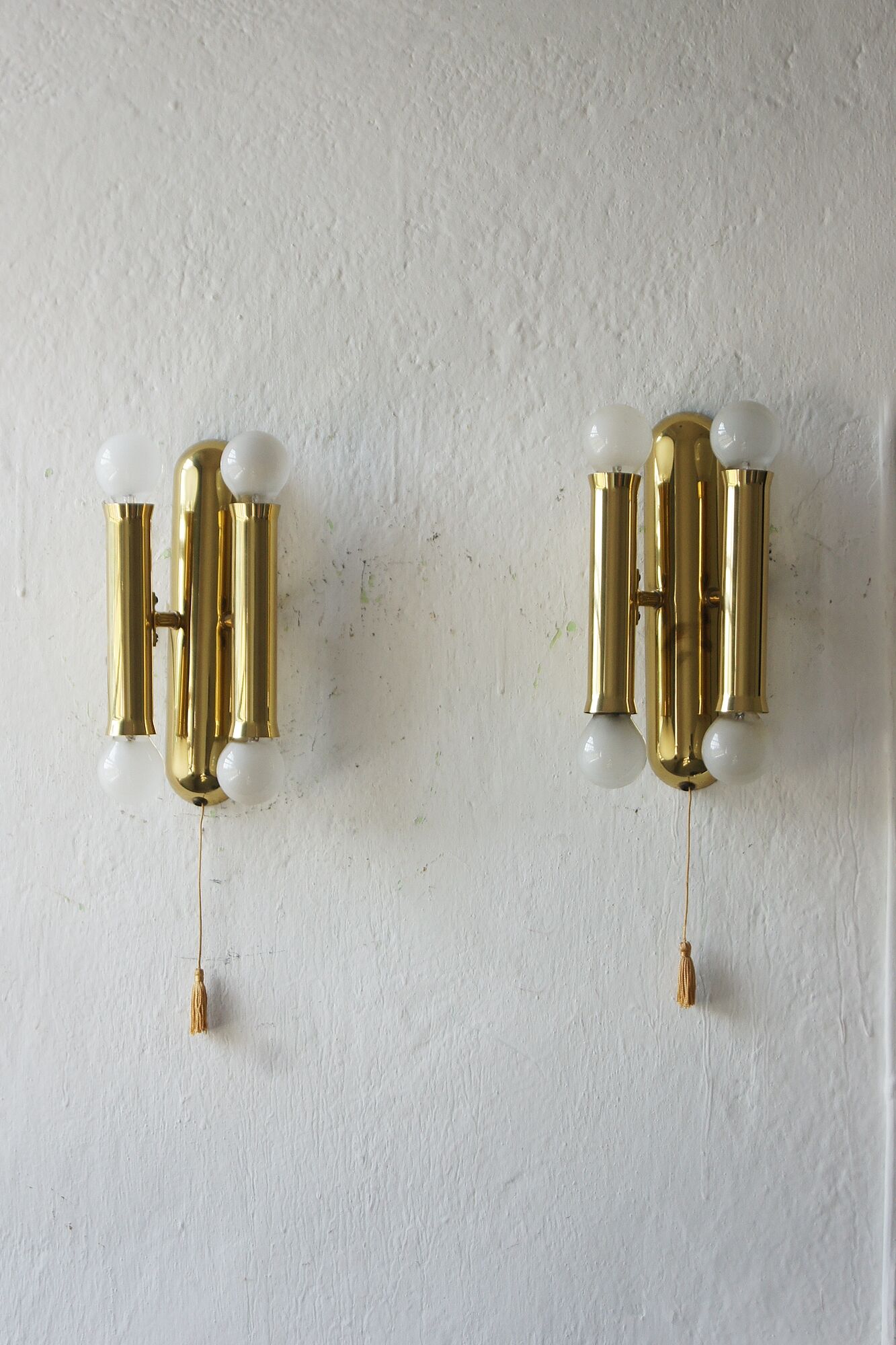 Italian brass wall lights