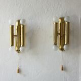 Appliques murales en laiton italien