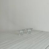 Pair of glass candlesticks