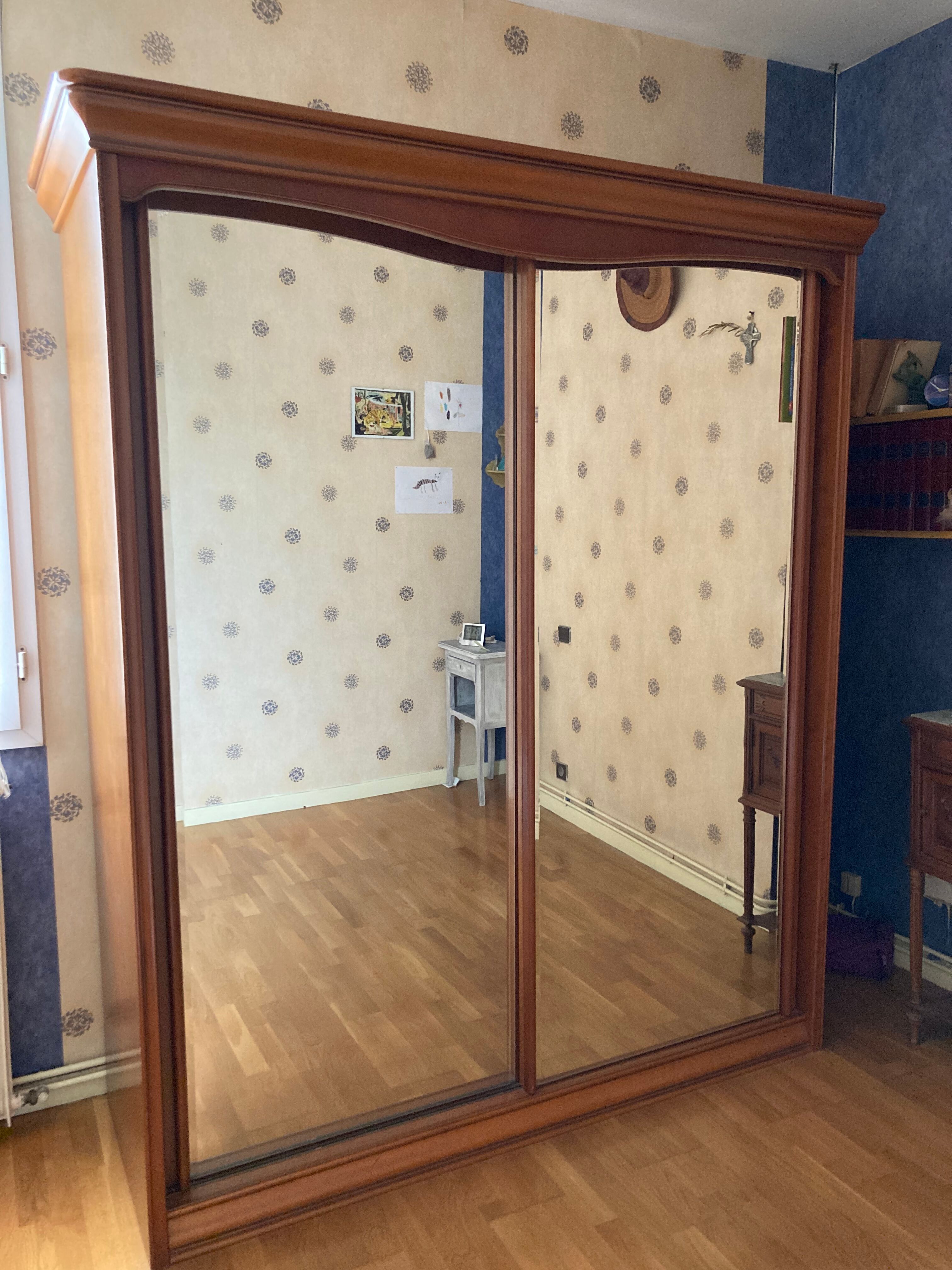 Wardrobe wardrobe sliding doors mirror louis Philippe style