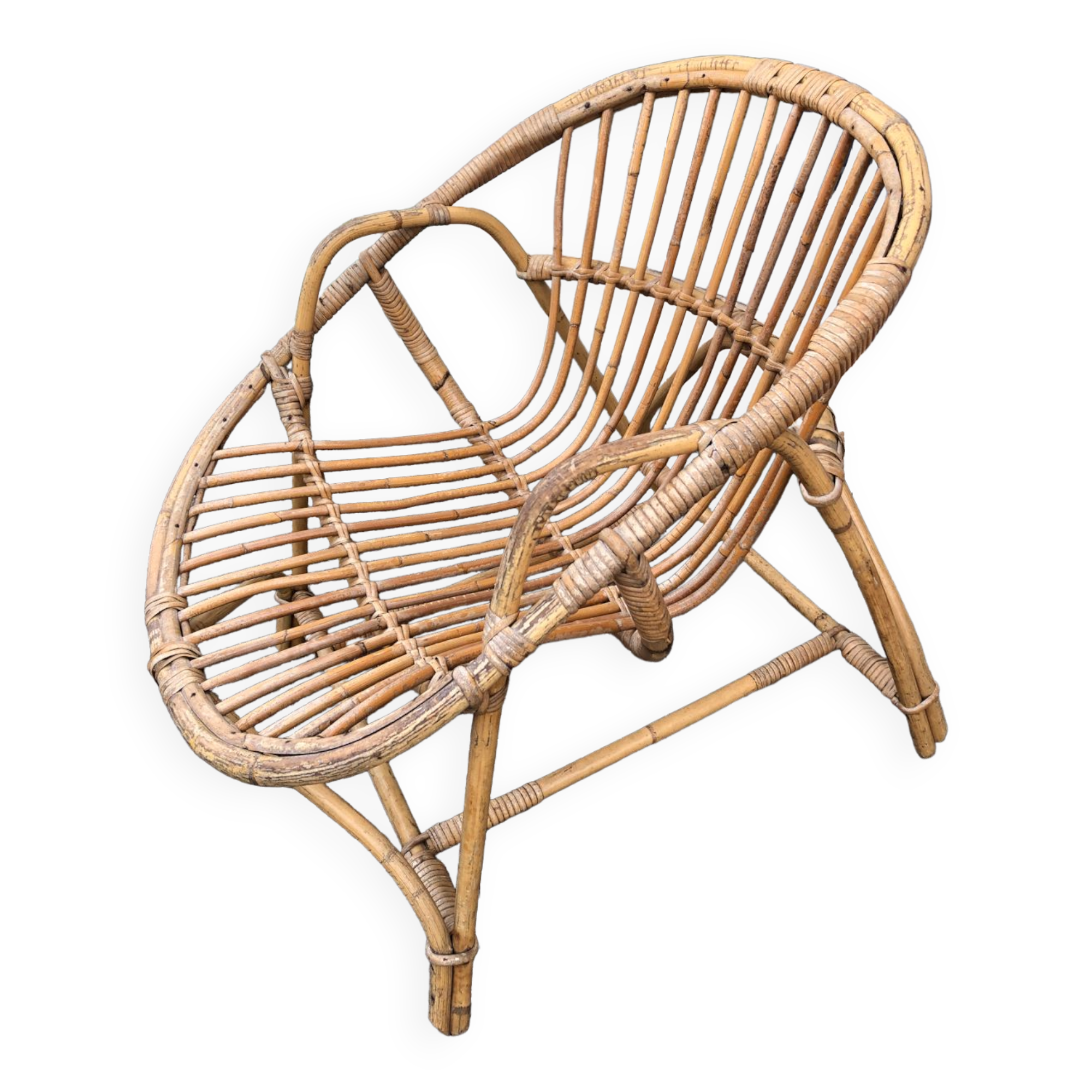 Vintage rattan armchair, 1960