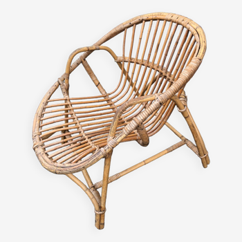 Vintage rattan armchair, 1960