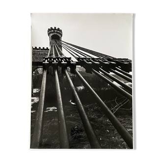 Photograph black and white silver print circa 1970 architecture