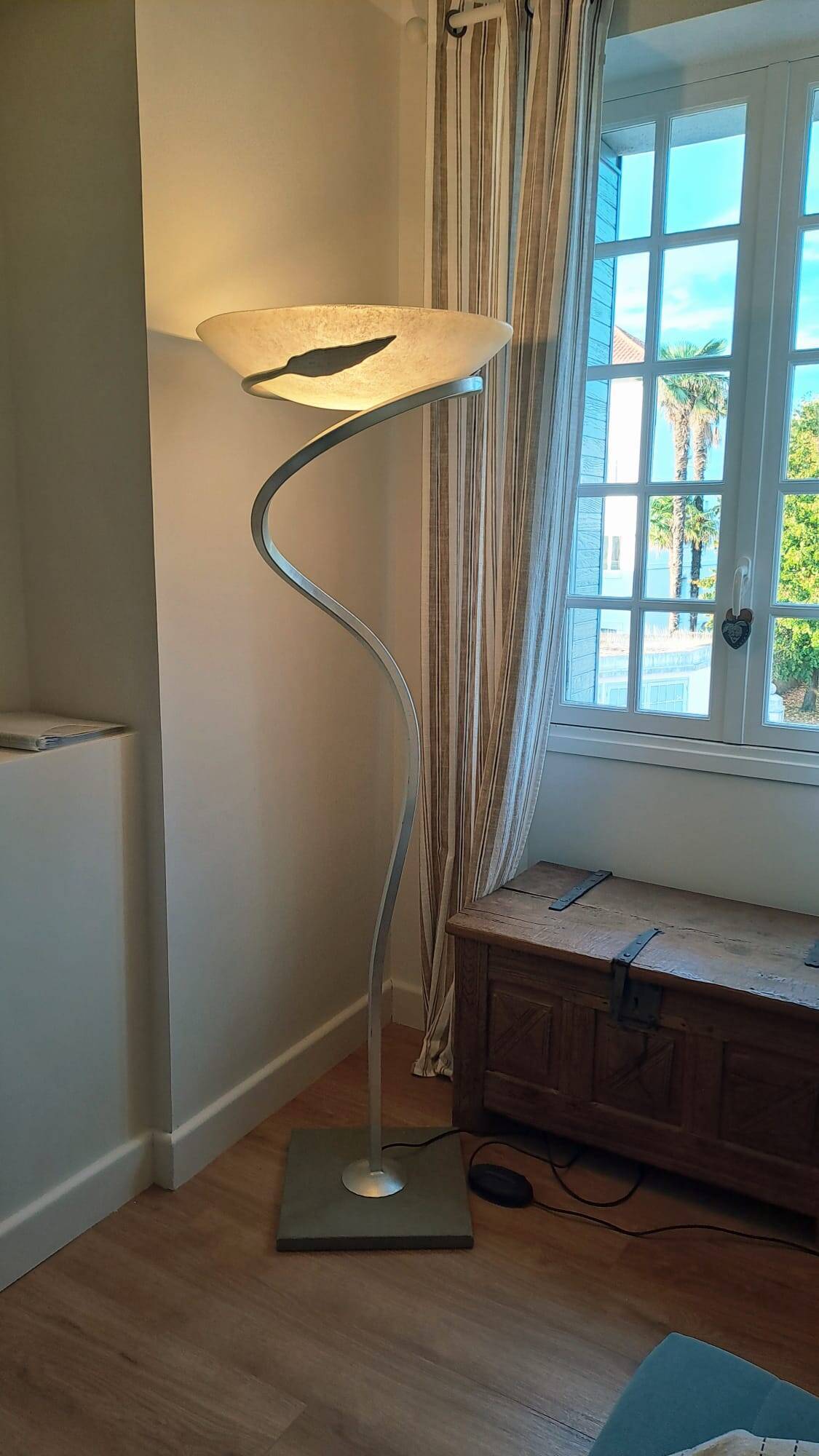 Alfea floor lamp by Enzo Ciampanili with Murano glass