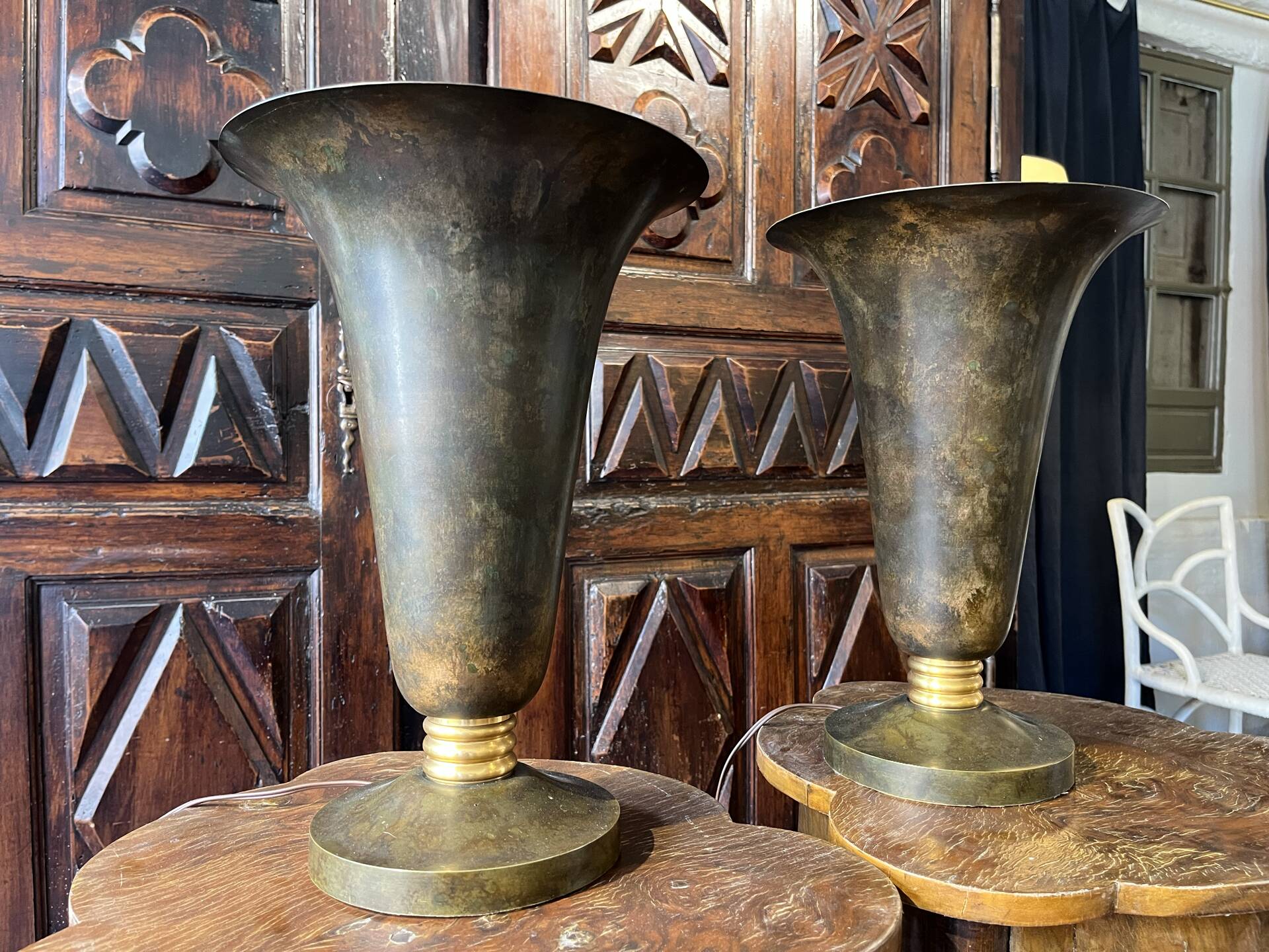 Beautiful pair of Art Deco lamps from the 1930s.
