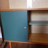 Display cabinet, restored Scandinavian-style teak bookcase, 1950s