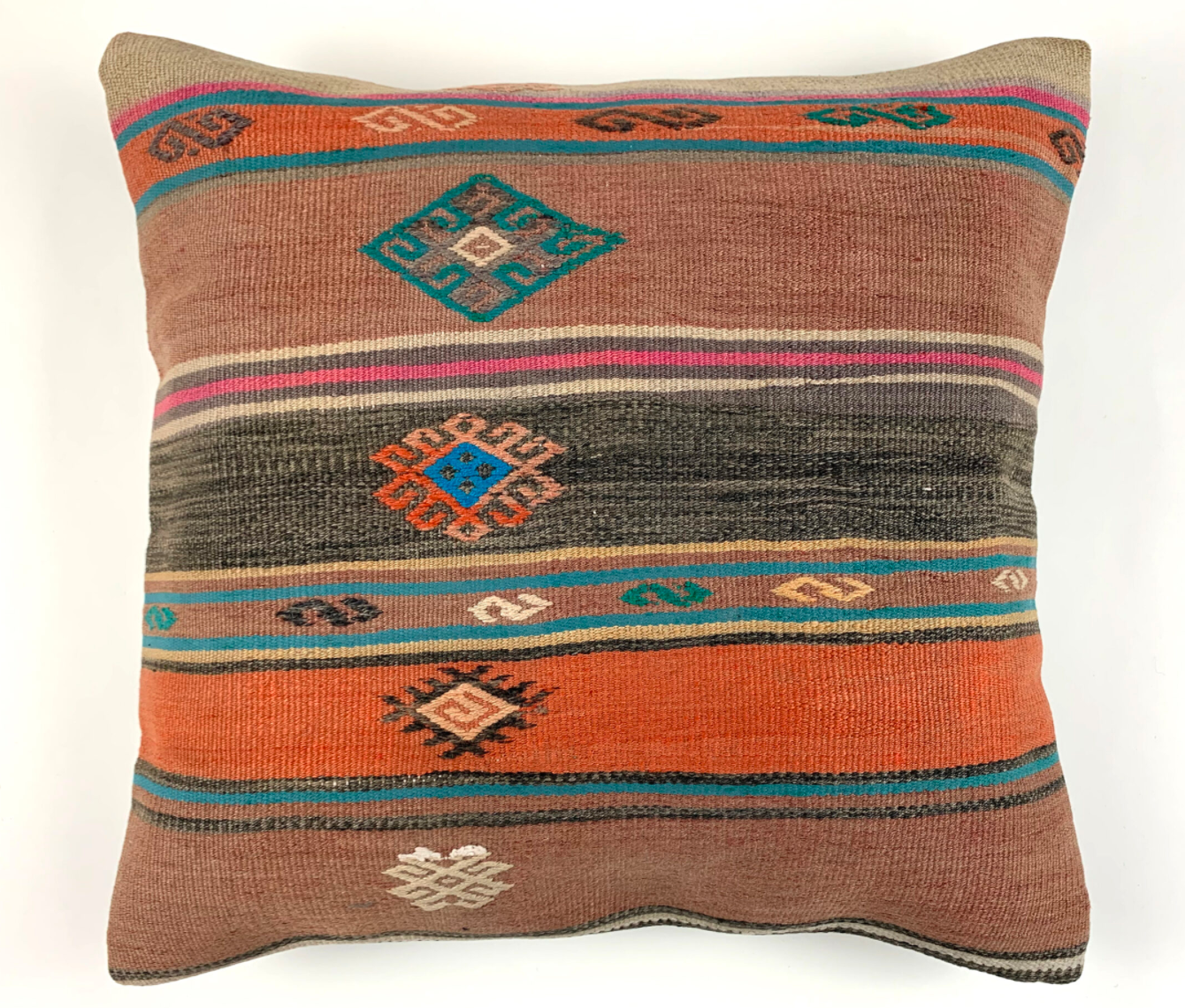 Vintage Turkish kilim cushion cover 55x55cm