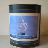 Metal wastebasket decor three poles Cutty Sark retro office trash can