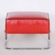 Modern Tubular Stool in Red Leather and Chrome-Plated Steel from Slezák, 1930s