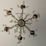 Bronze chandelier and crystal tassels, Louis XVI style