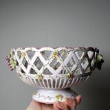 Openwork bowl in painted earthenware, Émile Tessier Le Croisic, 30-50's accidents