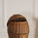Restored wicker storage basket or patatière