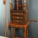 Rare small marquetry display cabinet, louis xvi style – mid 19th century