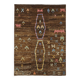 Hand-Knotted Tribal Unique 145 cm x 200 cm Brown Wool Carpet