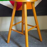 Vintage blond wooden stool