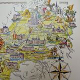 Map of the Dde illustrated region of France Jacques Liozu Loire Valley