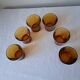 6 Vintage Amber Water Glasses. DURALEX